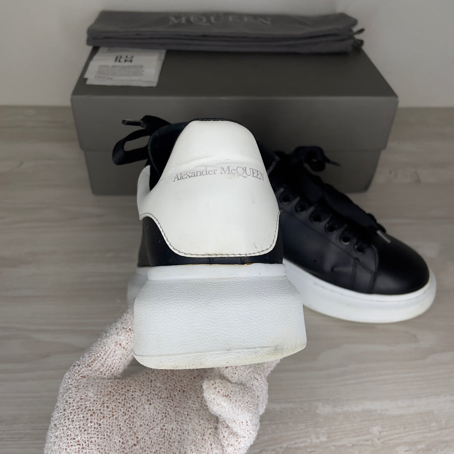 Alexander McQueen Sneakers, 'Black Leather' Oversized Sneakers (41)