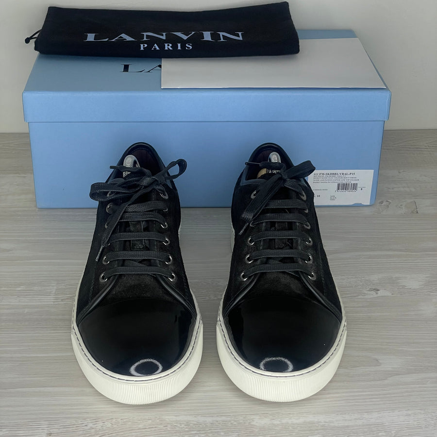 Lanvin Sneakers, 'Black Suede' Lak Toe (42)