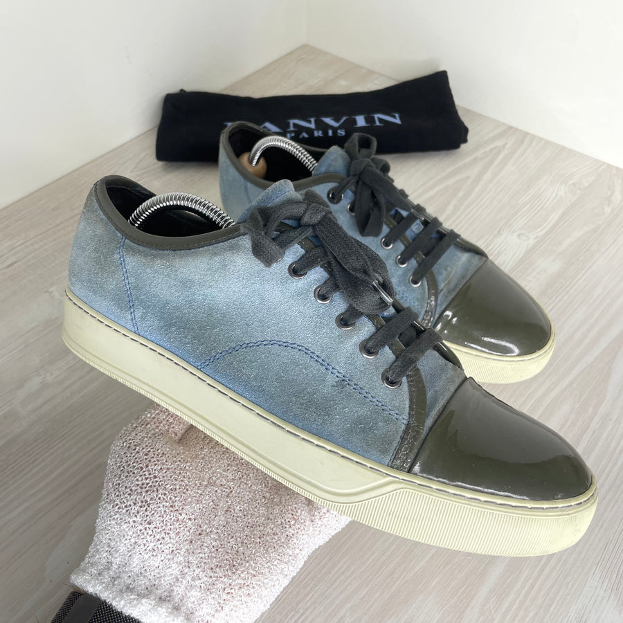 Lanvin Sneakers, Blue Suede 'Lak Toe' (41)