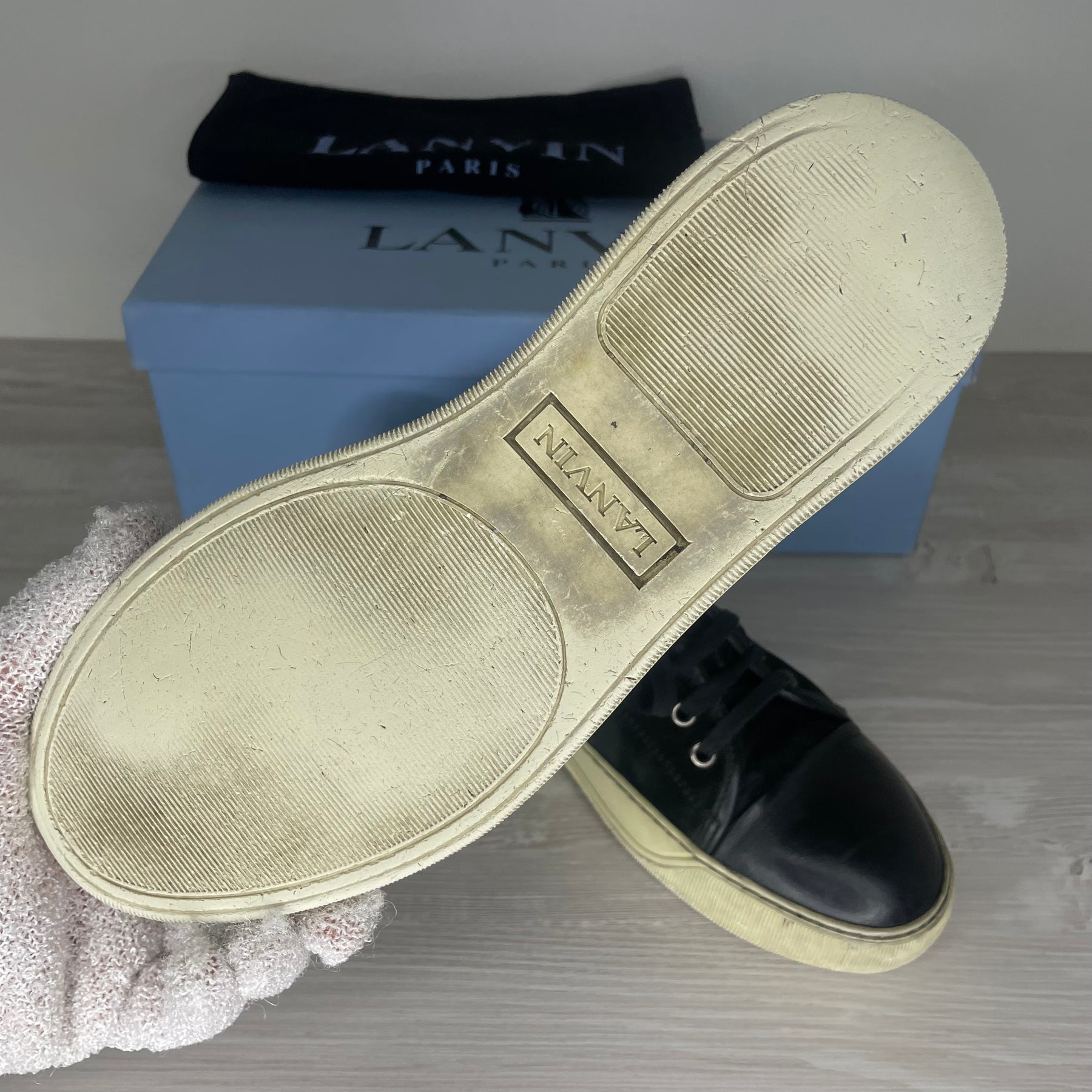 Lanvin Sneakers, 'Black Suede' Mat Toe (39)