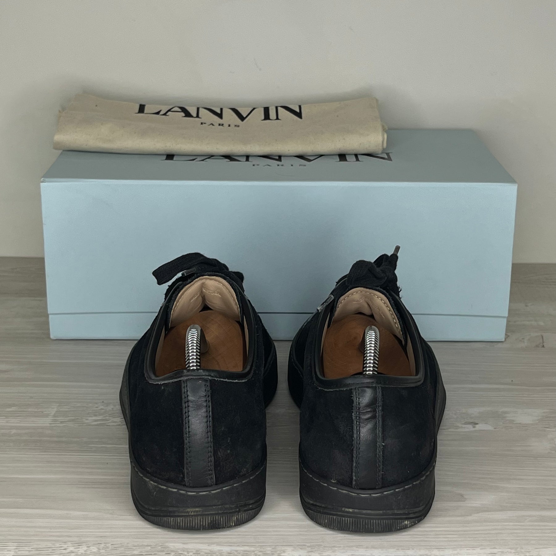 Lanvin Sneakers, 'All Black Suede' Lak Toe (43)