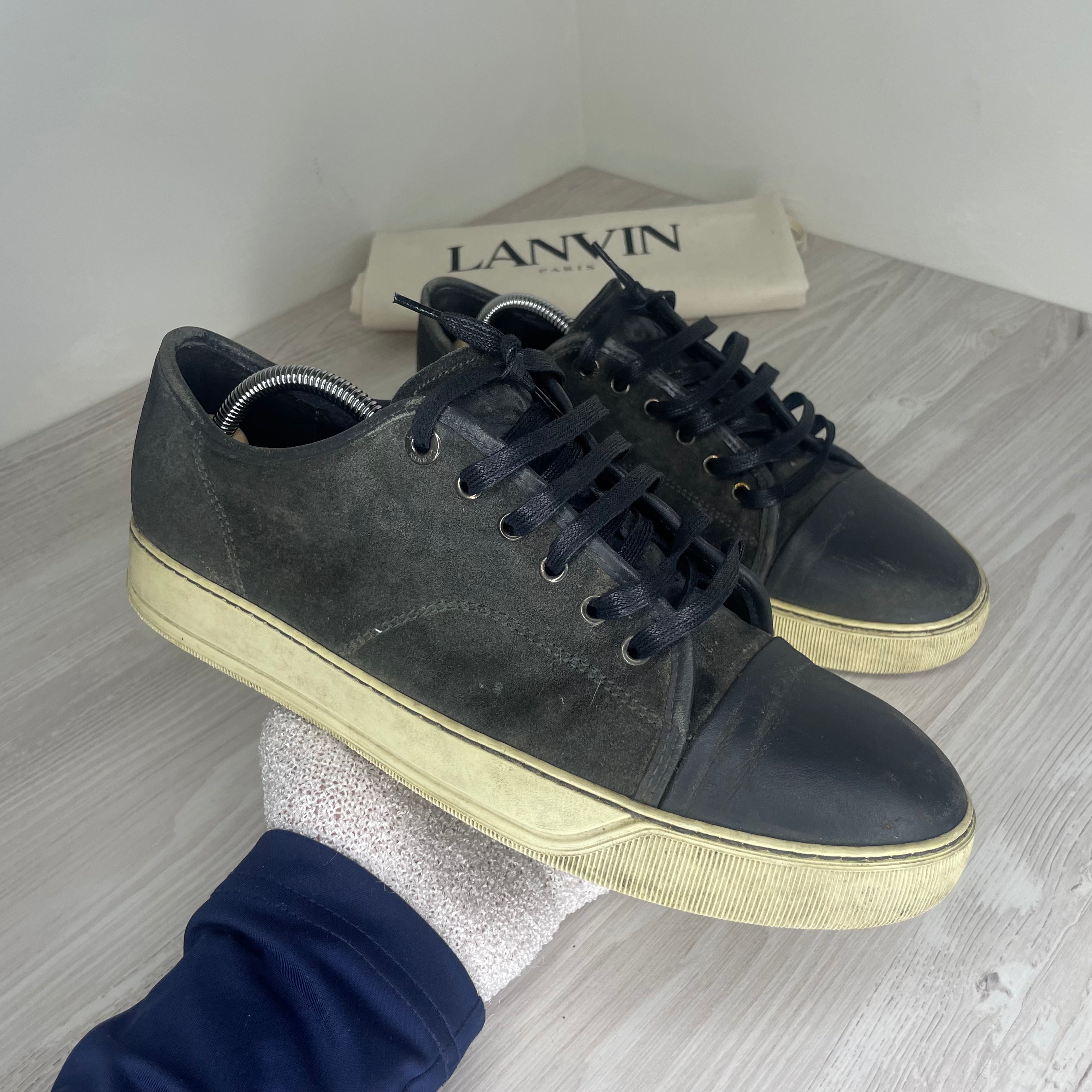 Lanvin Sneakers, Grey Suede 'Mat Toe' (43)