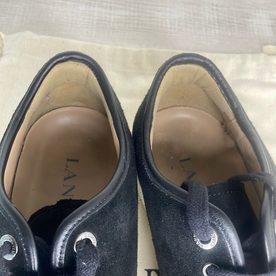 Lanvin Sneakers, Herre 'Sort' Lak Toe (43)