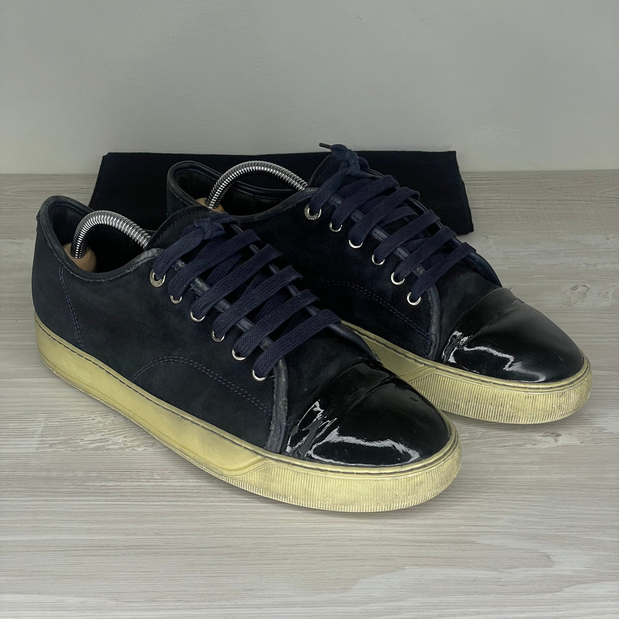 Lanvin Sneakers, 'Navy Suede' Lak Toe (42)