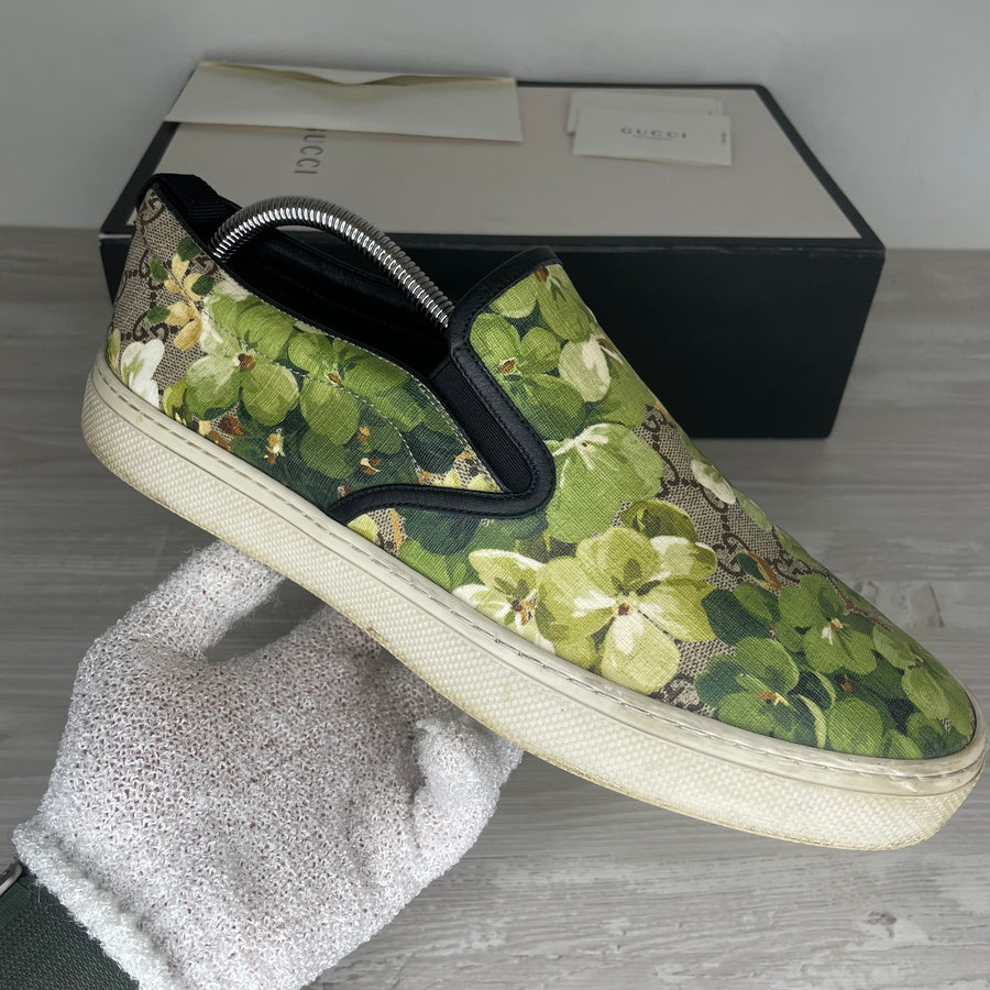 Gucci Sneakers, Green 'Bloom' Slip-on (44.5)