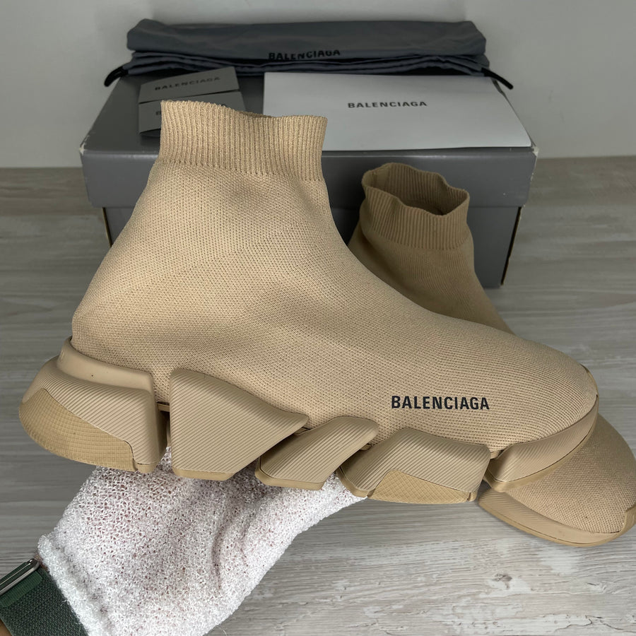 Balenciaga Sneakers, 'Beige' 2.0 Speed Trainer (42)