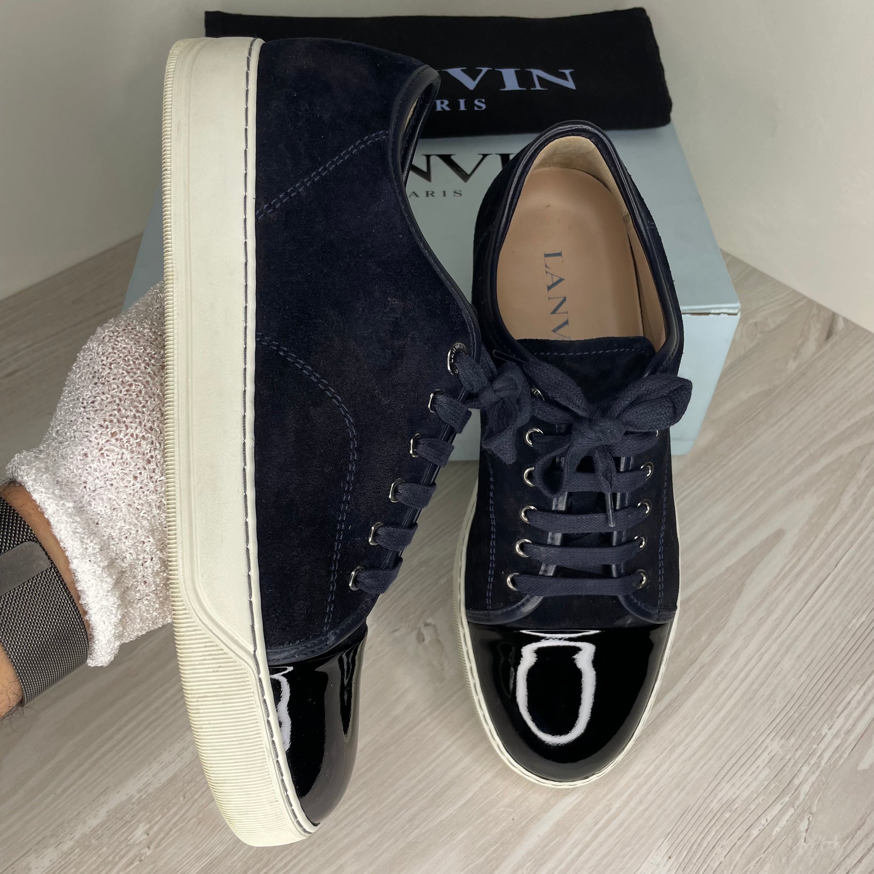 Lanvin Sneakers, Cap Toe Navy (41)