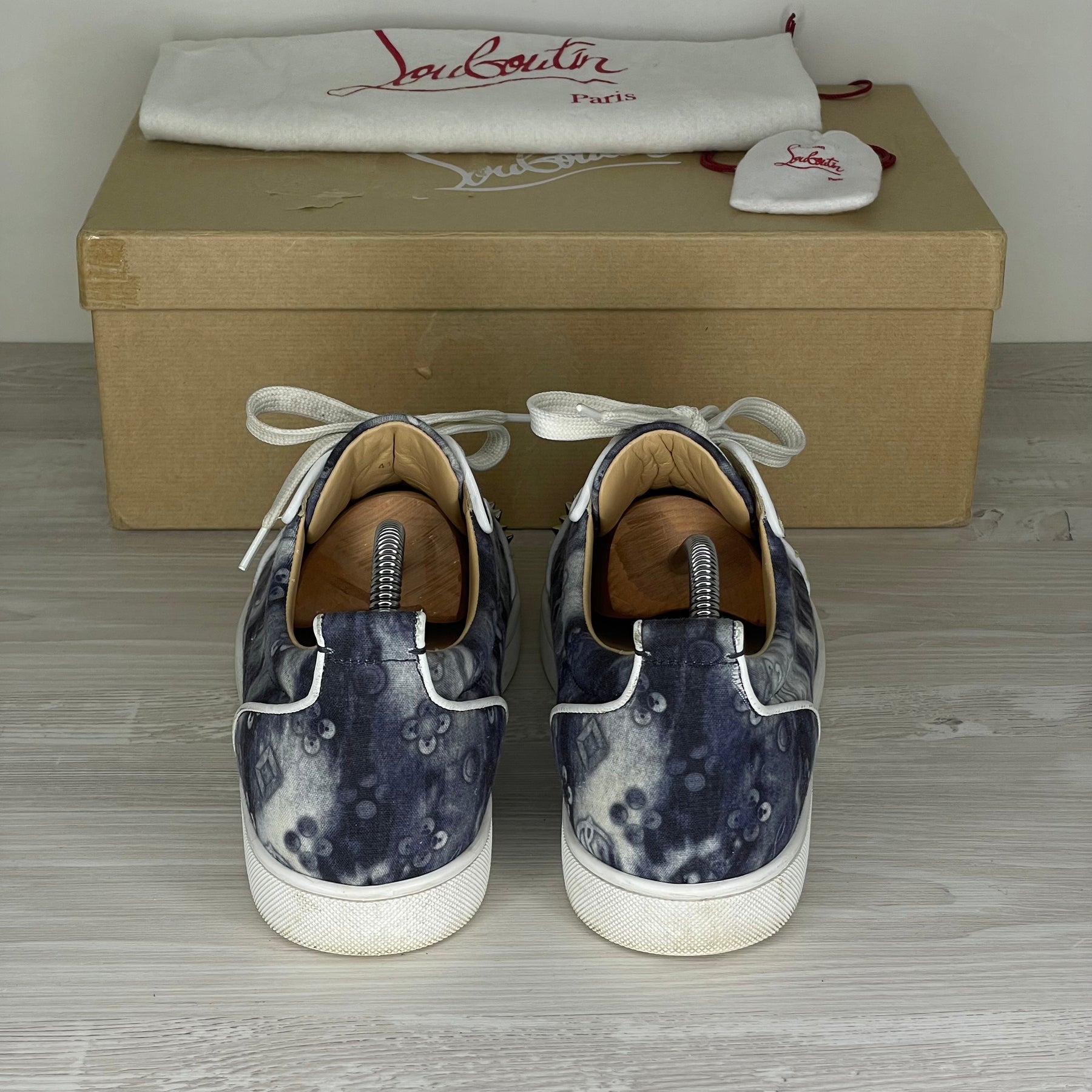 Christian Louboutin Sneakers, 'Multi Silver' Junior Spikes (41)