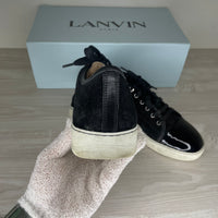 Lanvin Sneakers, 'Black Suede' Lak Toe (41)