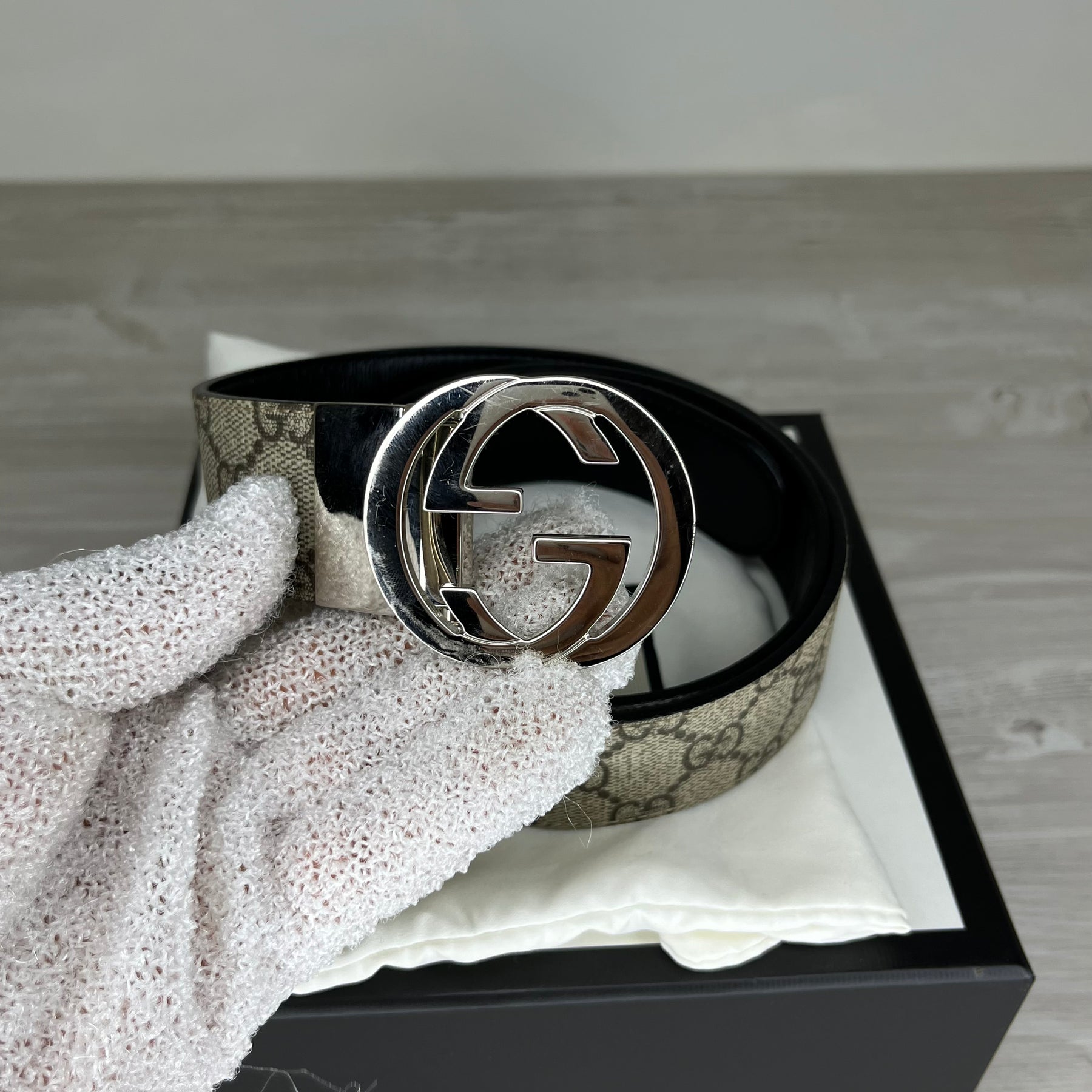 Gucci Bælte, Reversible GG Supreme Belt (90)
