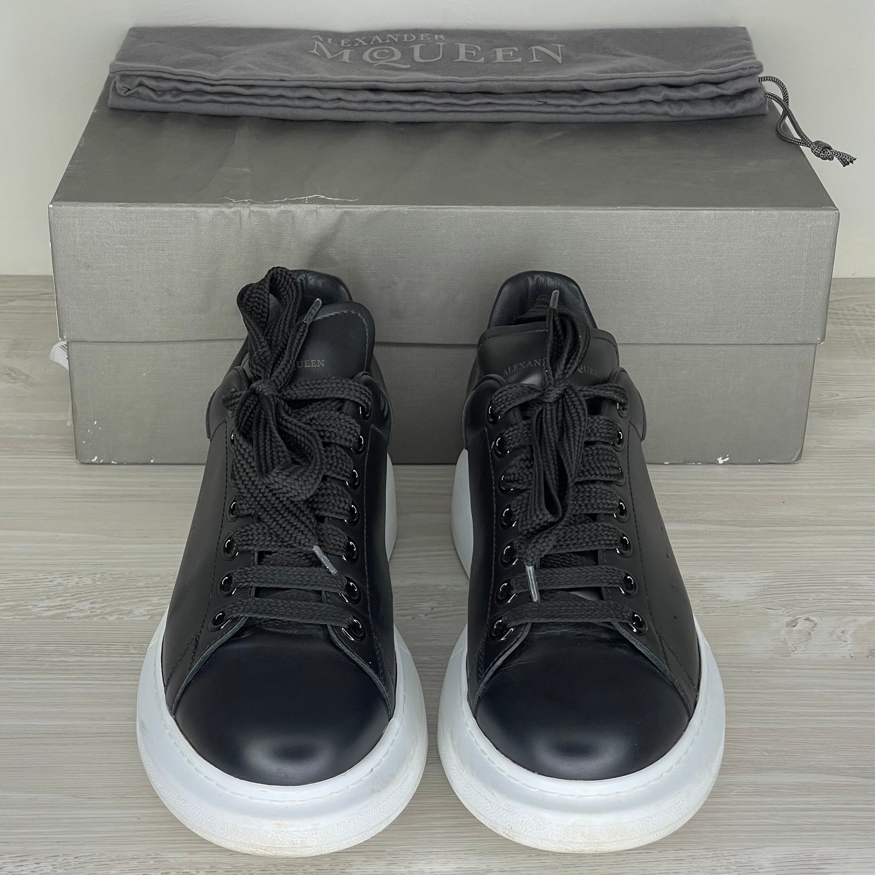 Alexander McQueen Sneakers, 'Black Leather' Oversized  (41)