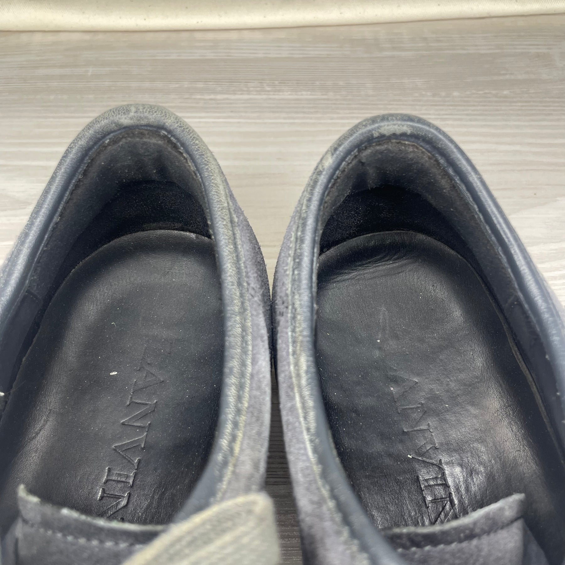 Lanvin Sneakers, 'Grey Suede' Lak Toe (44)