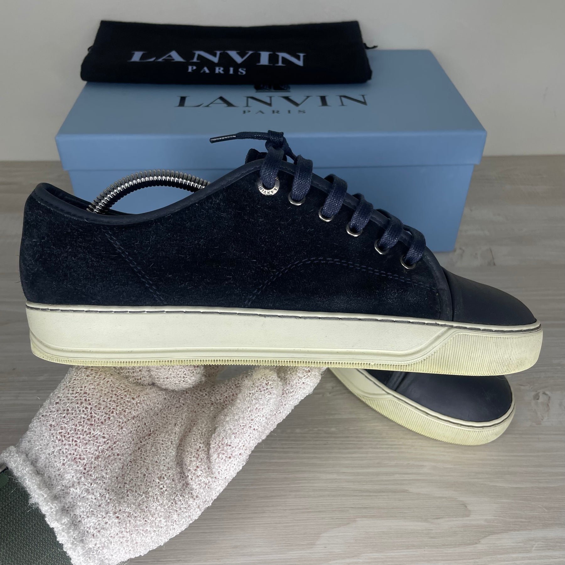 Lanvin Sneakers, 'Navy Suede' Mat Toe (40)