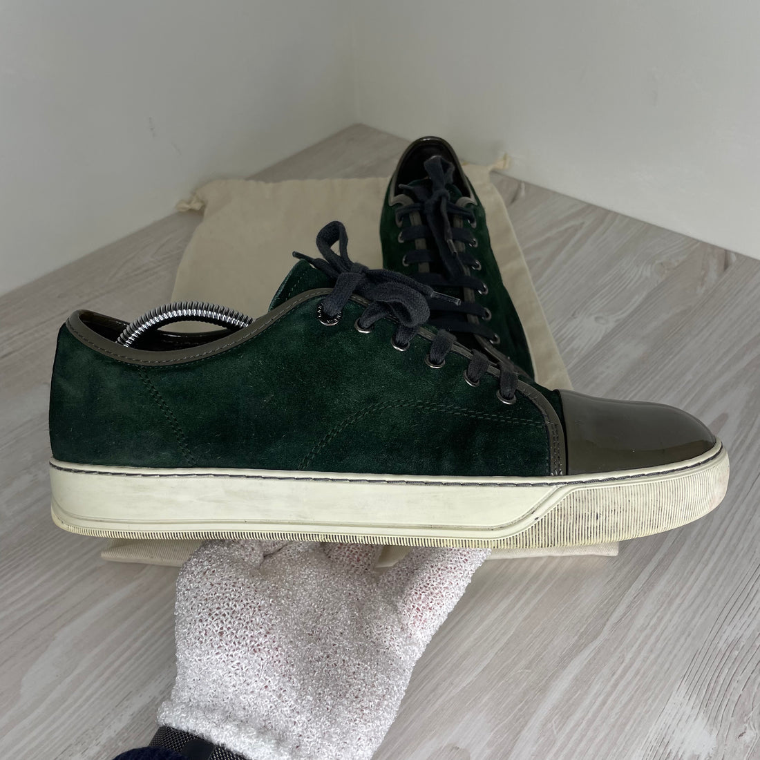 Lanvin Sneakers, Green Suede &