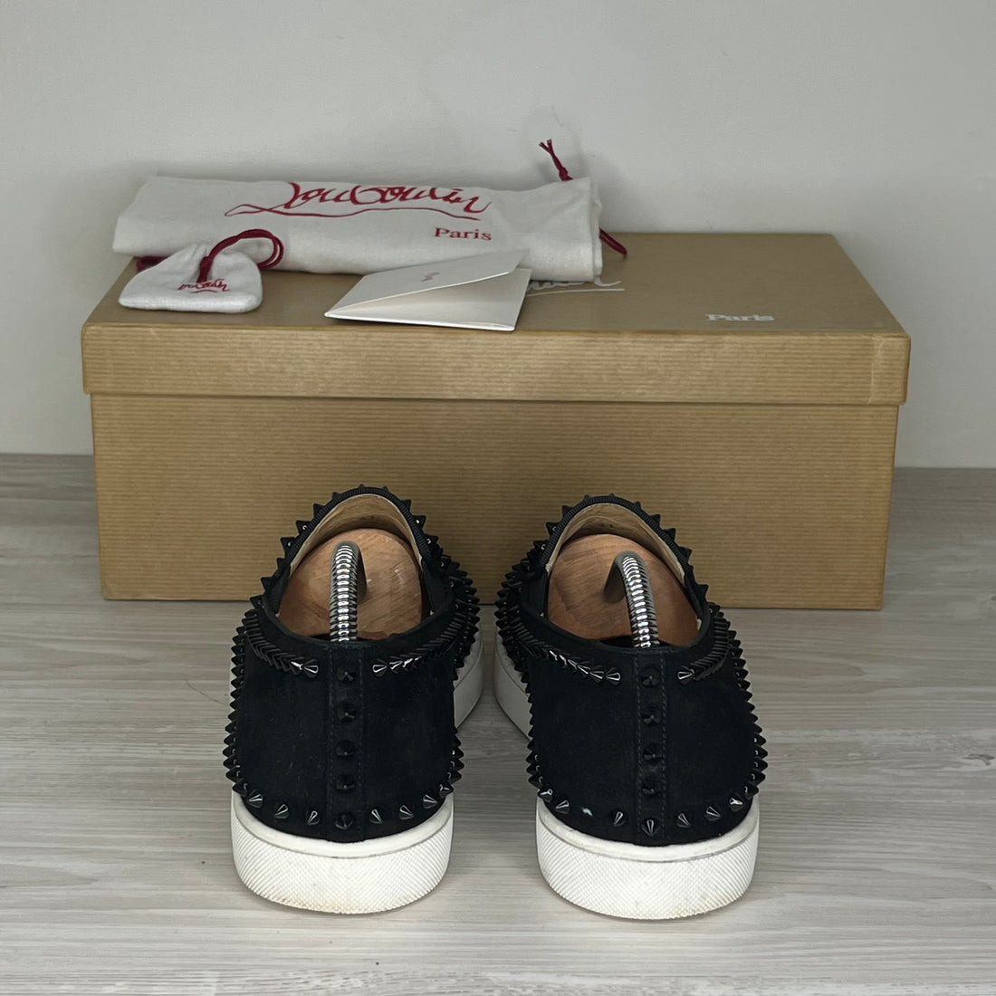 Christian Louboutin Sneakers, ‘Black Suede’ Pik Boat (41)