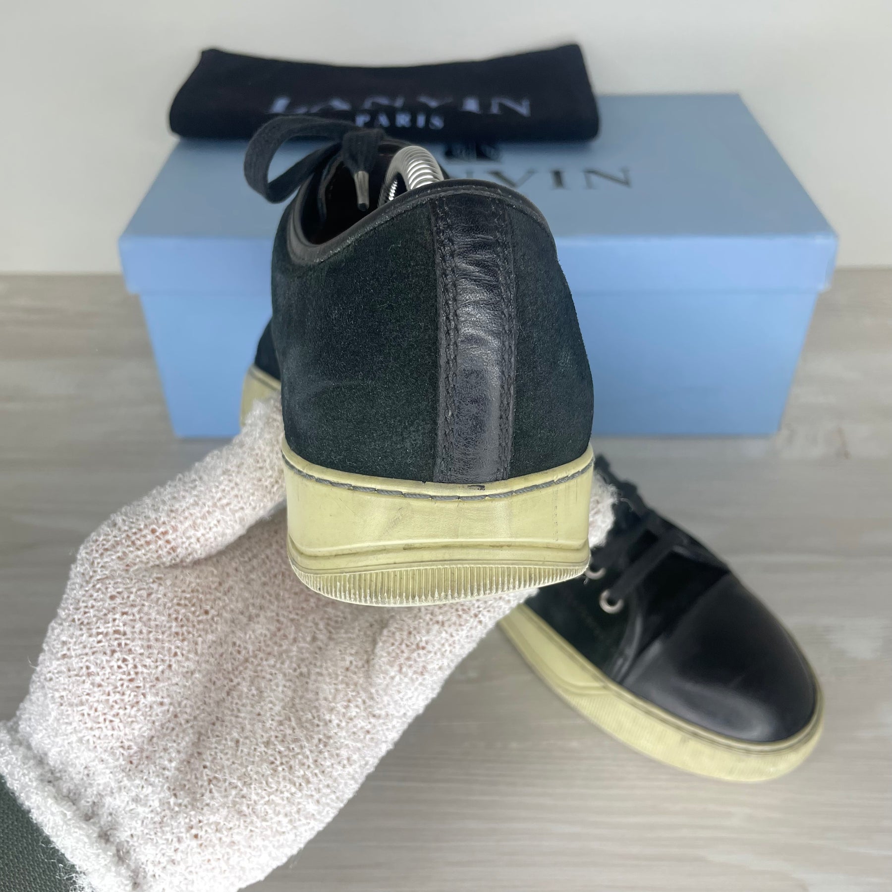 Lanvin Sneakers, 'Black Suede' Mat Toe (39)