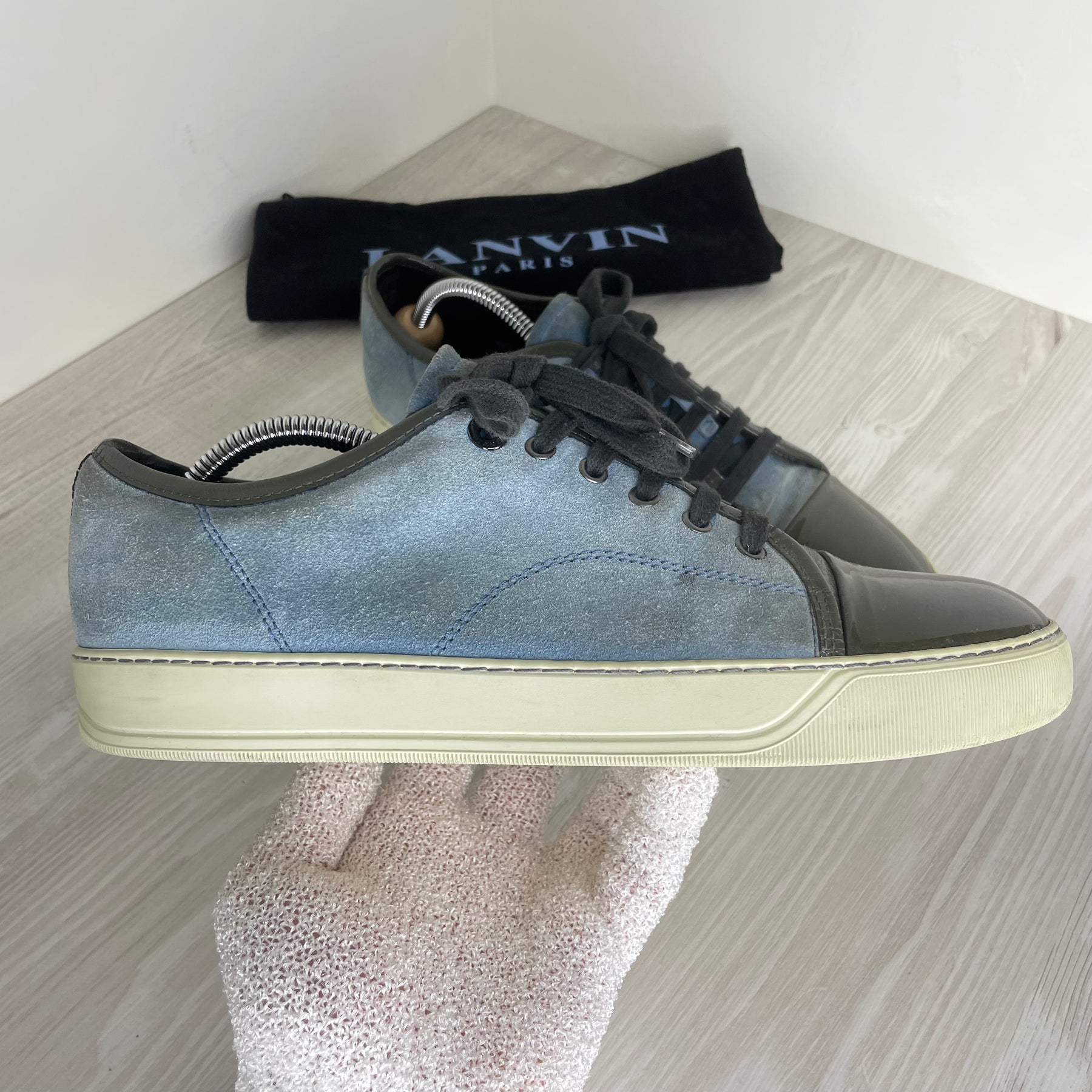 Lanvin Sneakers, Blue Suede 'Lak Toe' (41)