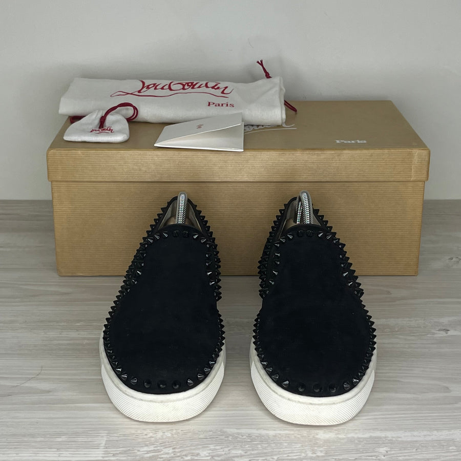 Christian Louboutin Sneakers, ‘Black Suede’ Pik Boat (41)