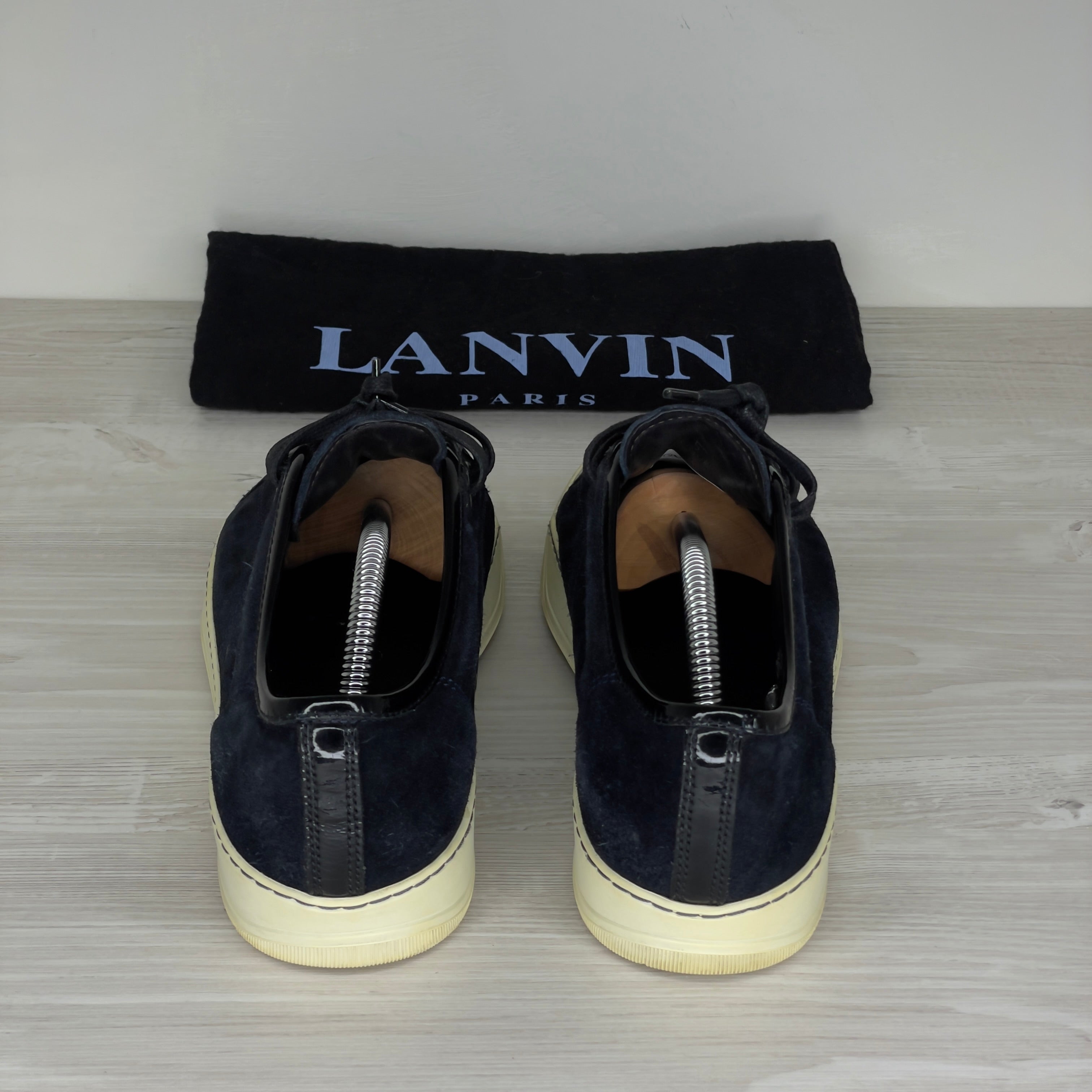 Lanvin Sneakers, 'Black Suede' Lak Toe (39) 🤓