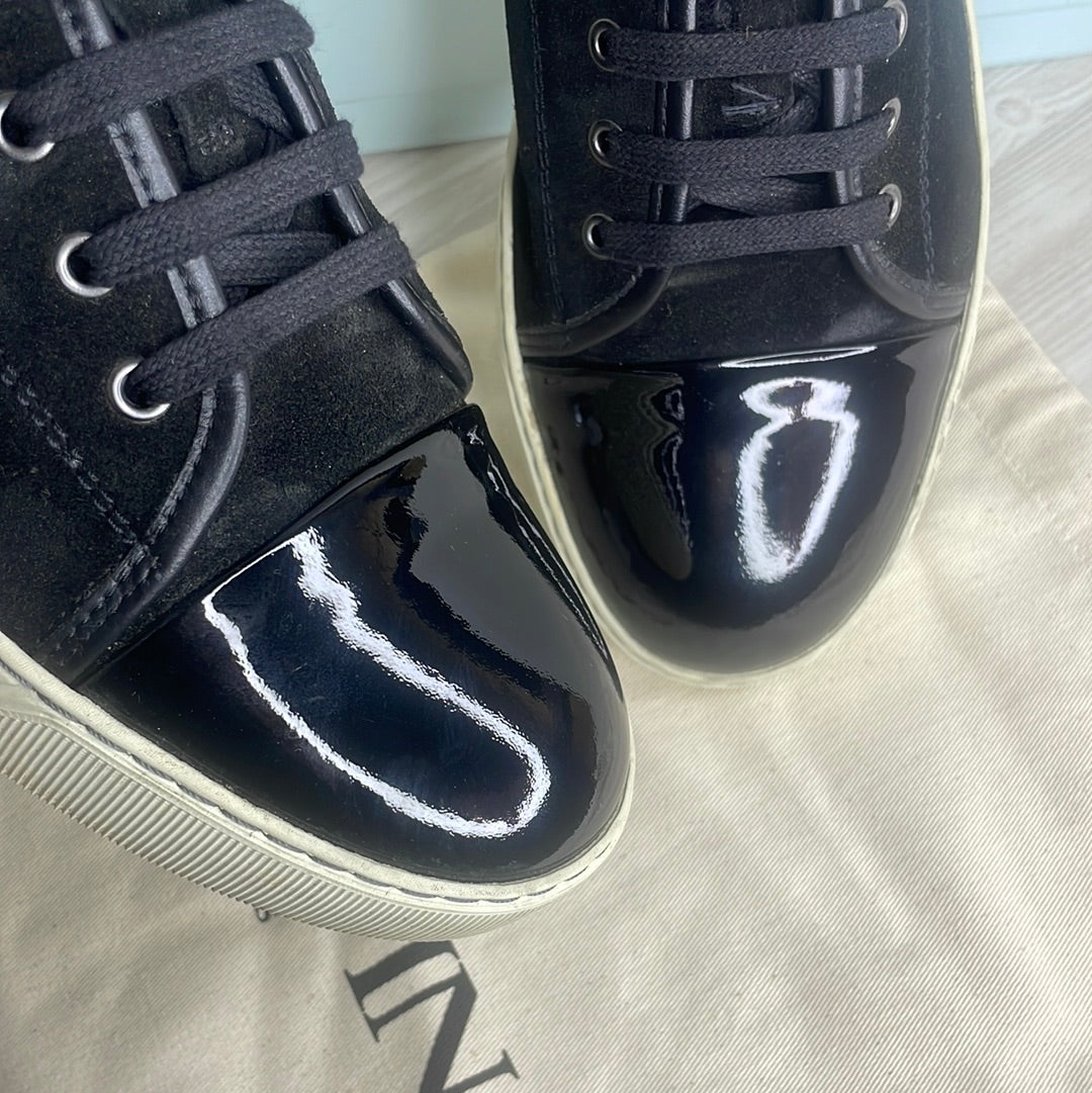 Lanvin Sneakers, Herre 'Sort' Lak Toe (43)