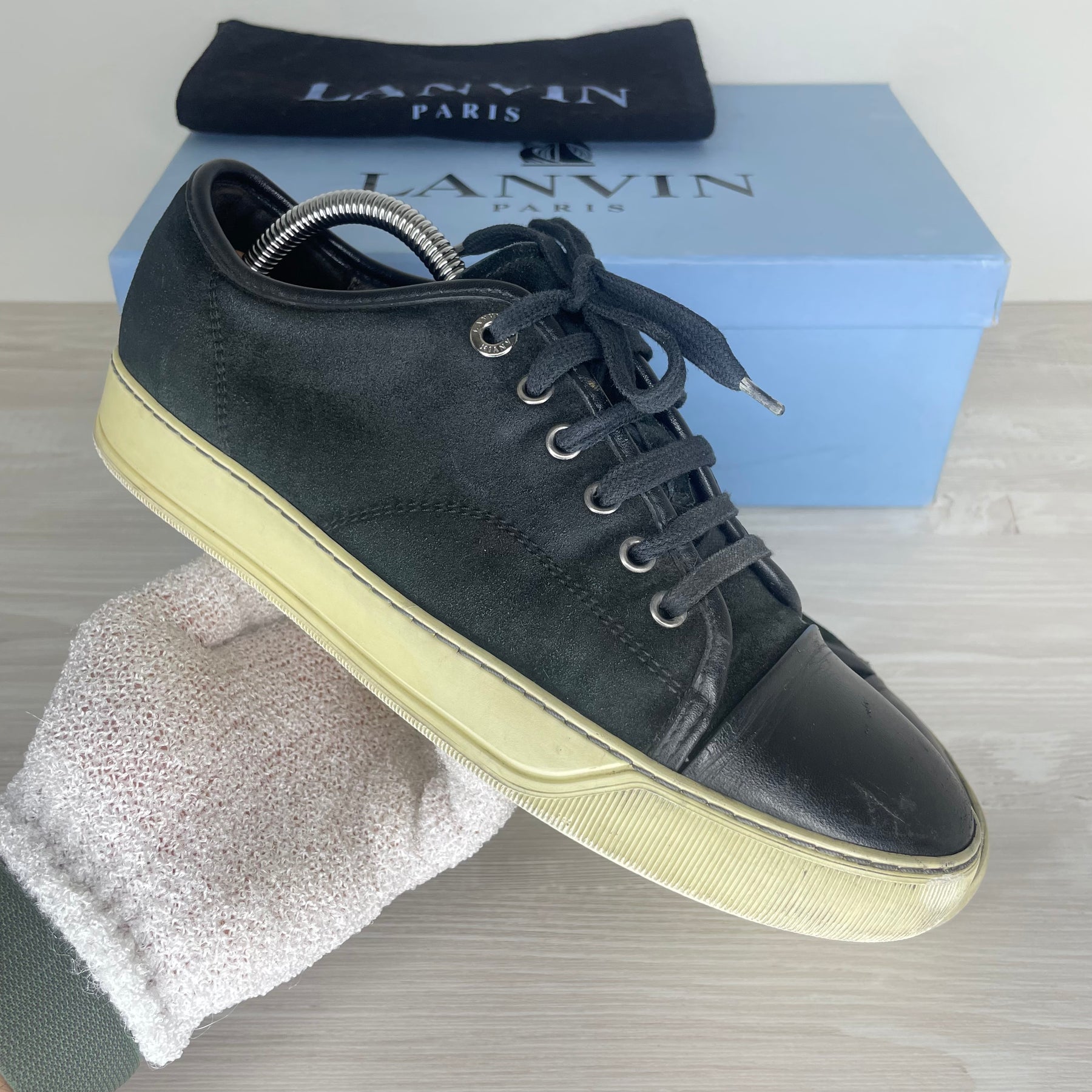 Lanvin Sneakers, 'Black Suede' Mat Toe (39)