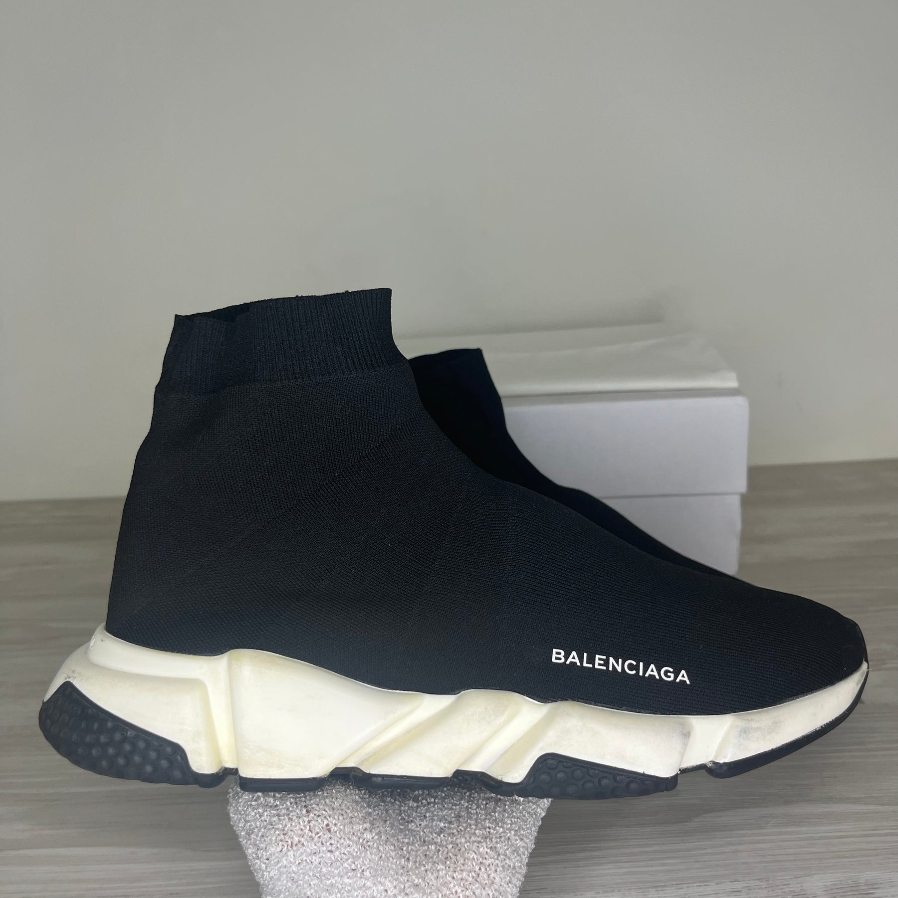 Balenciaga Sneakers, Herre Speed Trainers Black and White (46)