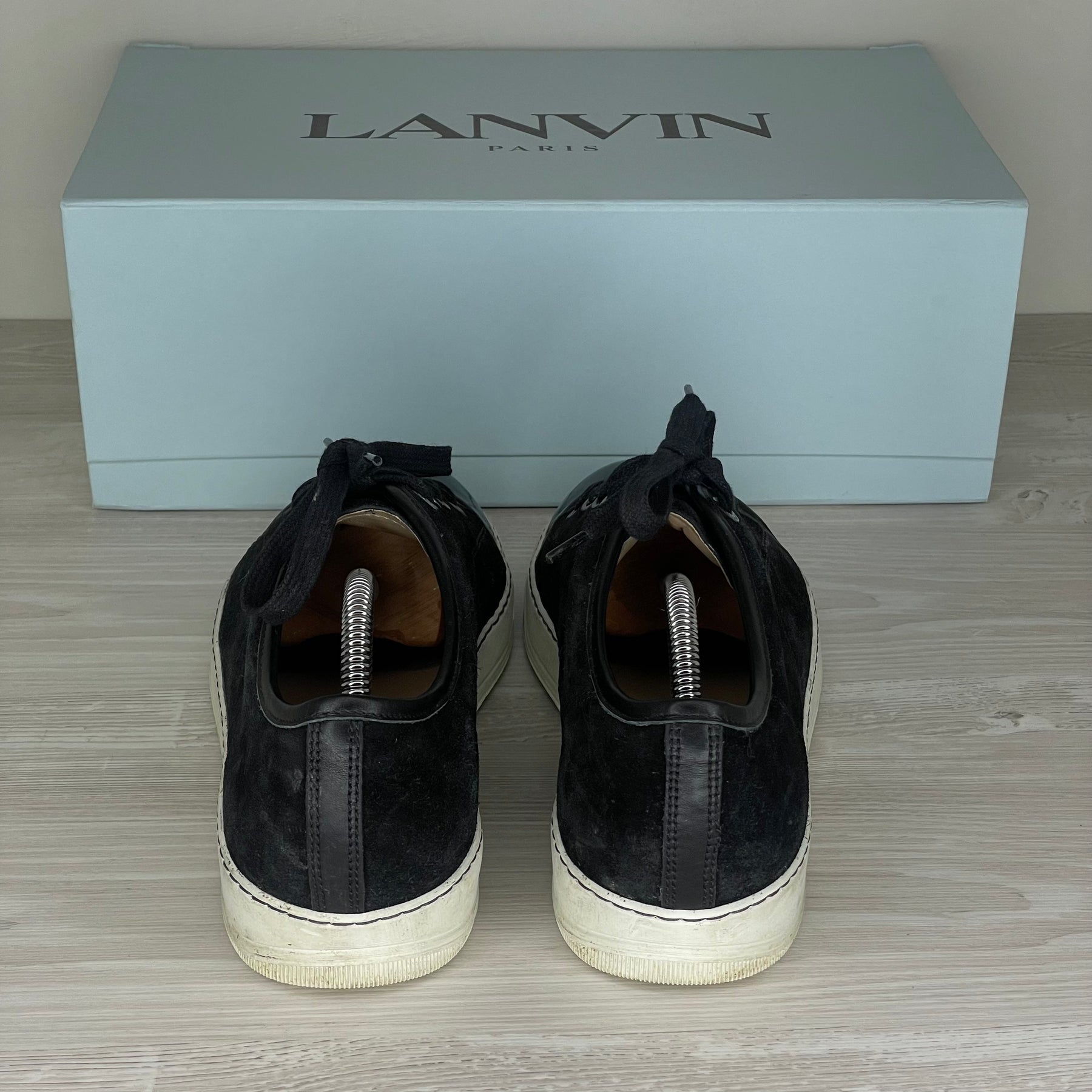 Lanvin Sneakers, 'Black Suede' Lak Toe (41)