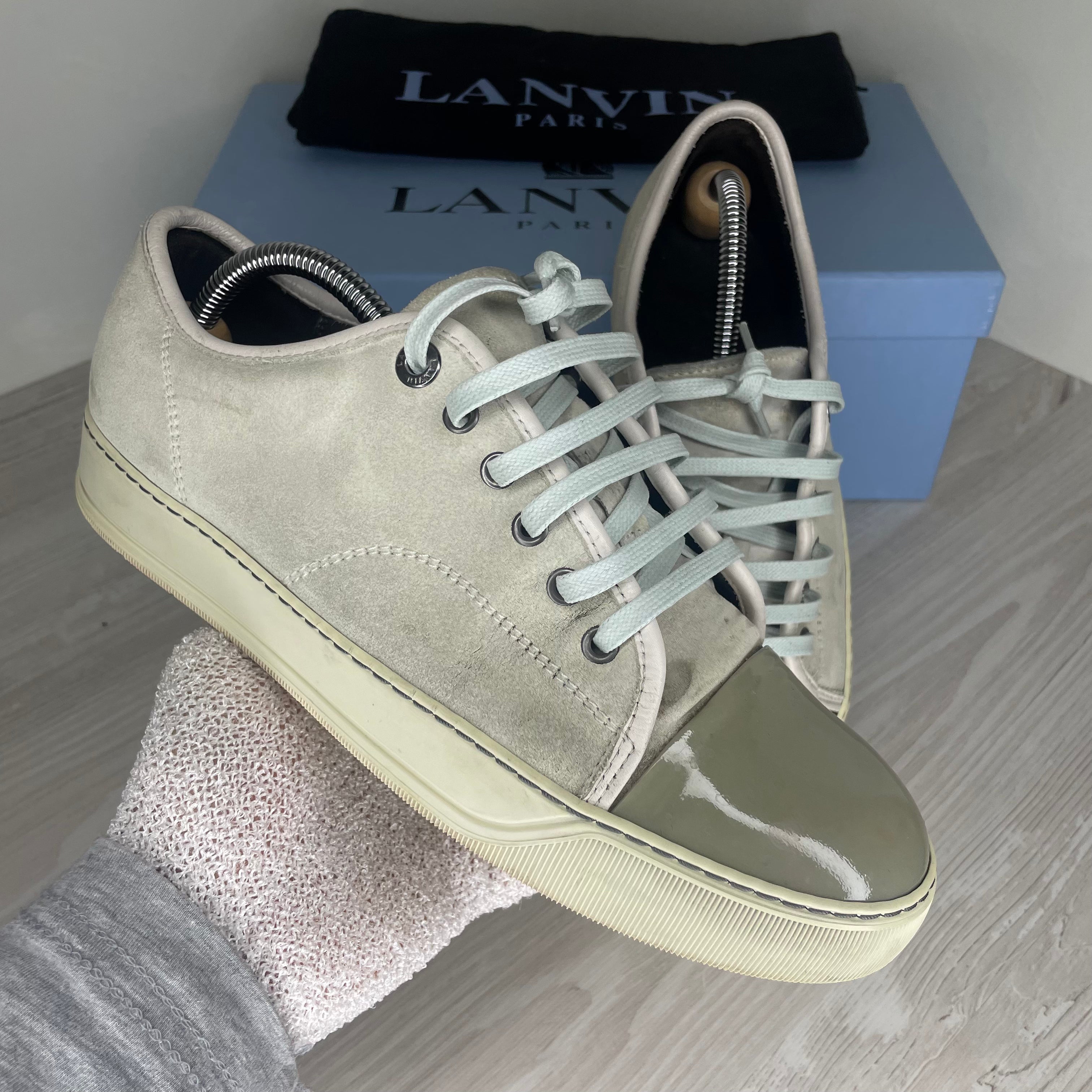 Lanvin Sneakers, Herre 'Lyse Grå' Lak Toe (40)