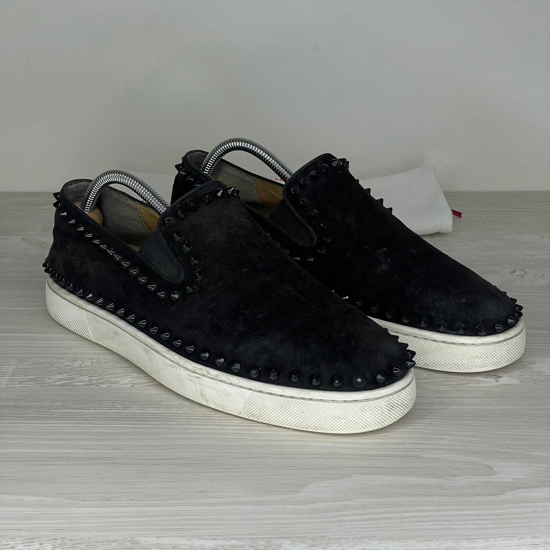 Christian Louboutin, 'Black Suede' Pik Boat (42)