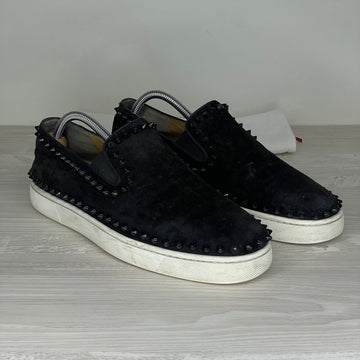 Christian Louboutin, 'Black Suede' Pik Boat (41)