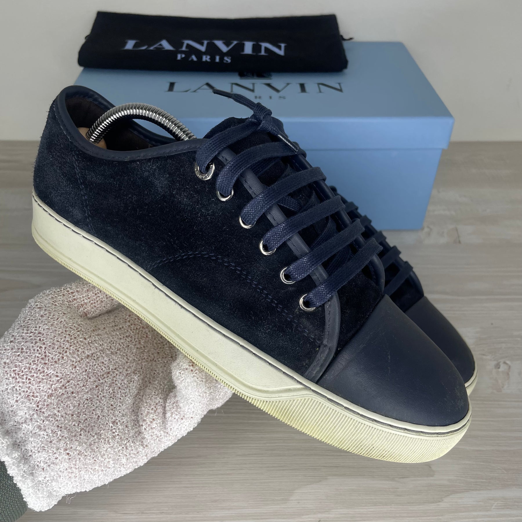 Lanvin Sneakers, 'Navy Suede' Mat Toe (40)
