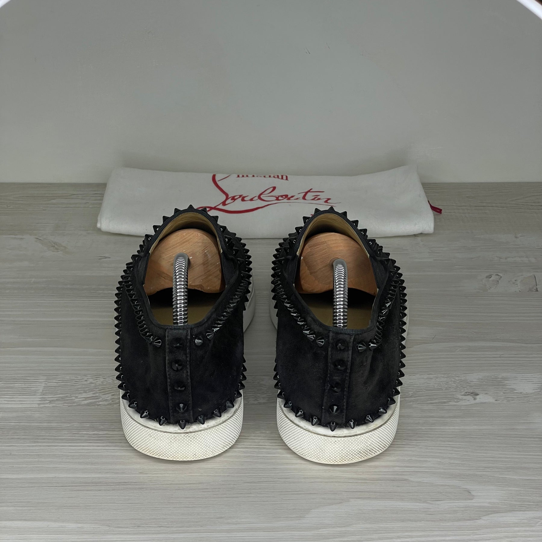 Christian Louboutin, 'Black Suede' Pik Boat (42)