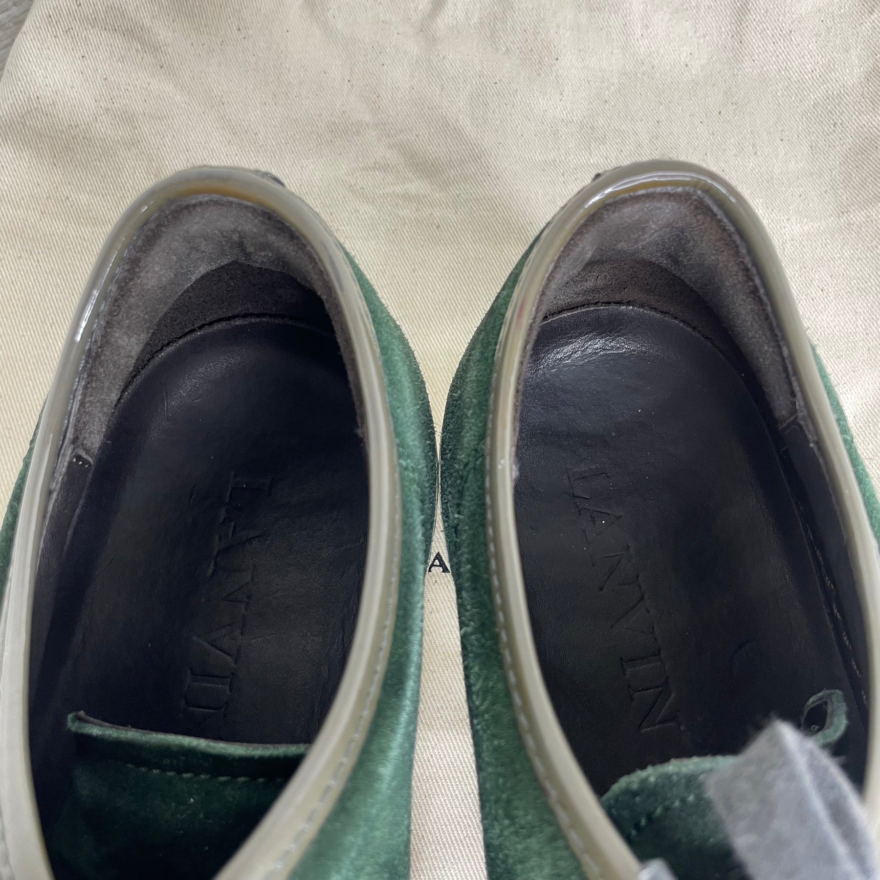 Lanvin Sneakers, Green Suede 'Lak Toe (43)