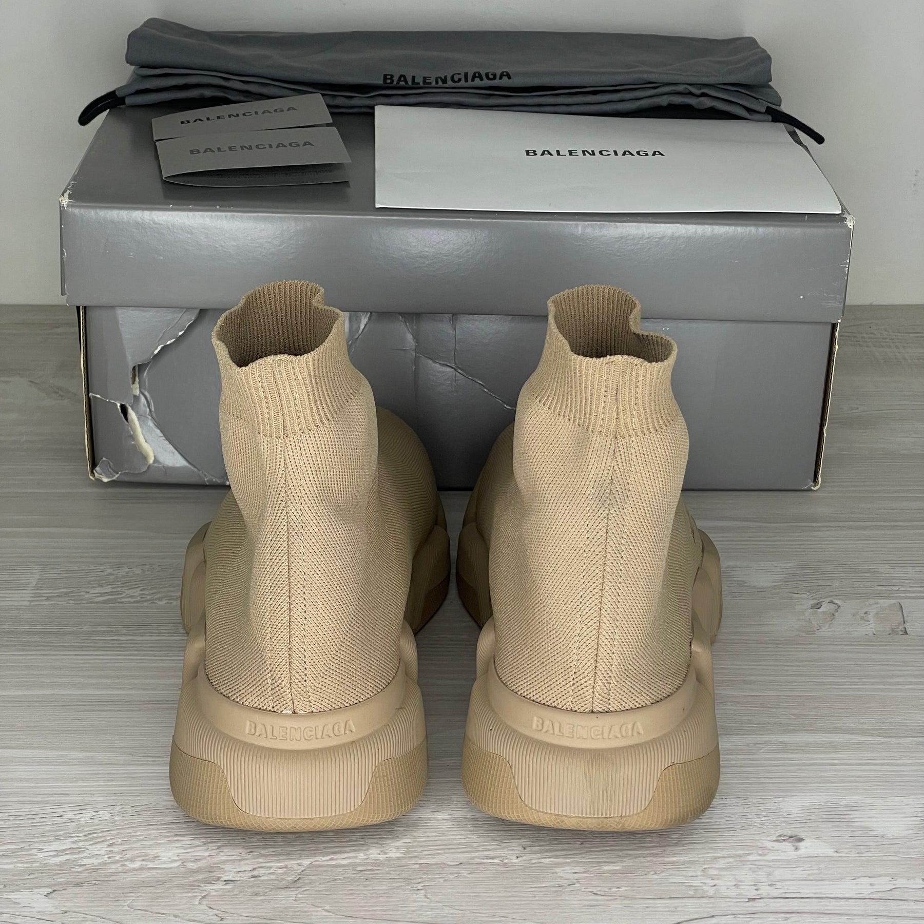 Balenciaga Sneakers, 'Beige' 2.0 Speed Trainer (42)