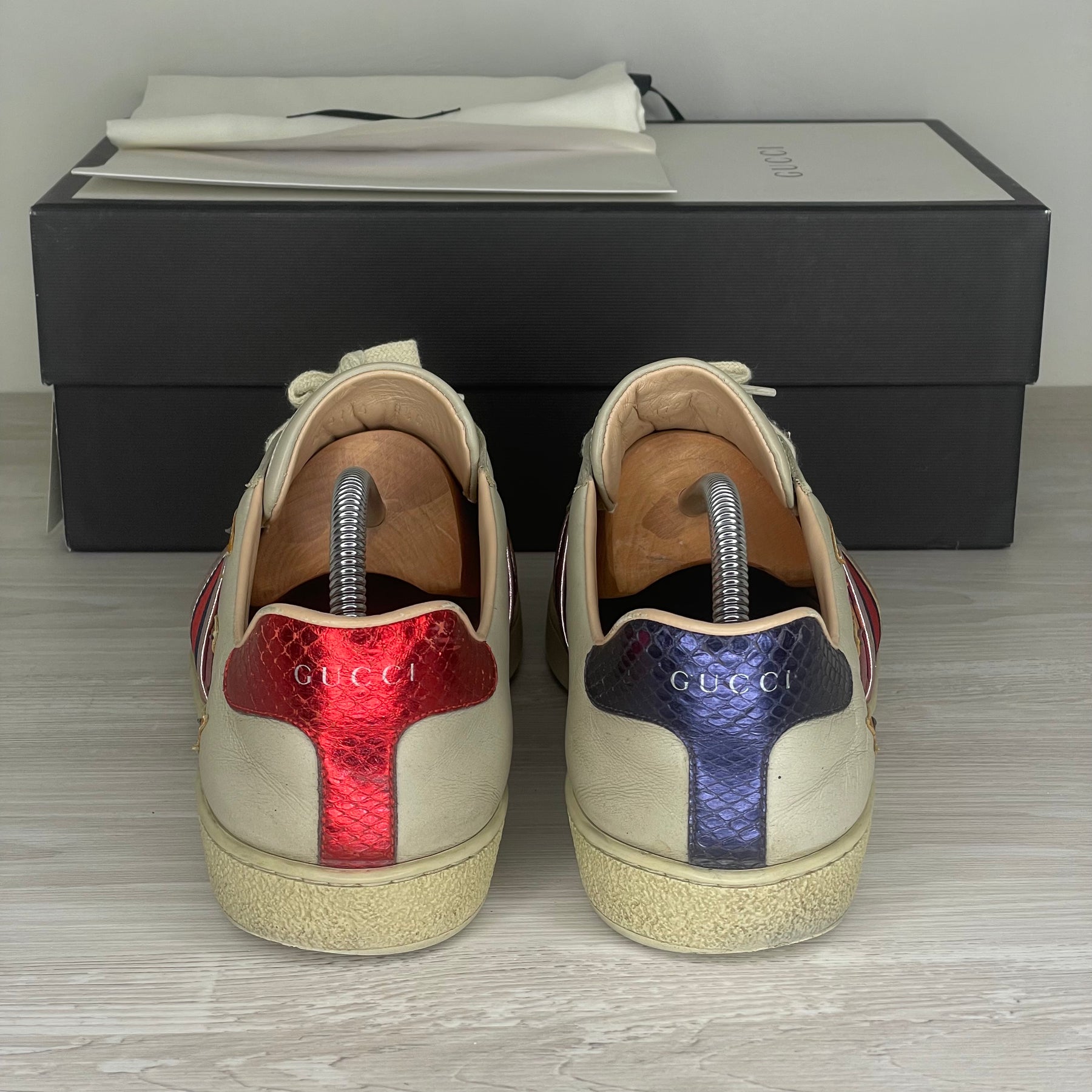 Gucci Sneakers, Beige 'Flames' Ace (42.5)