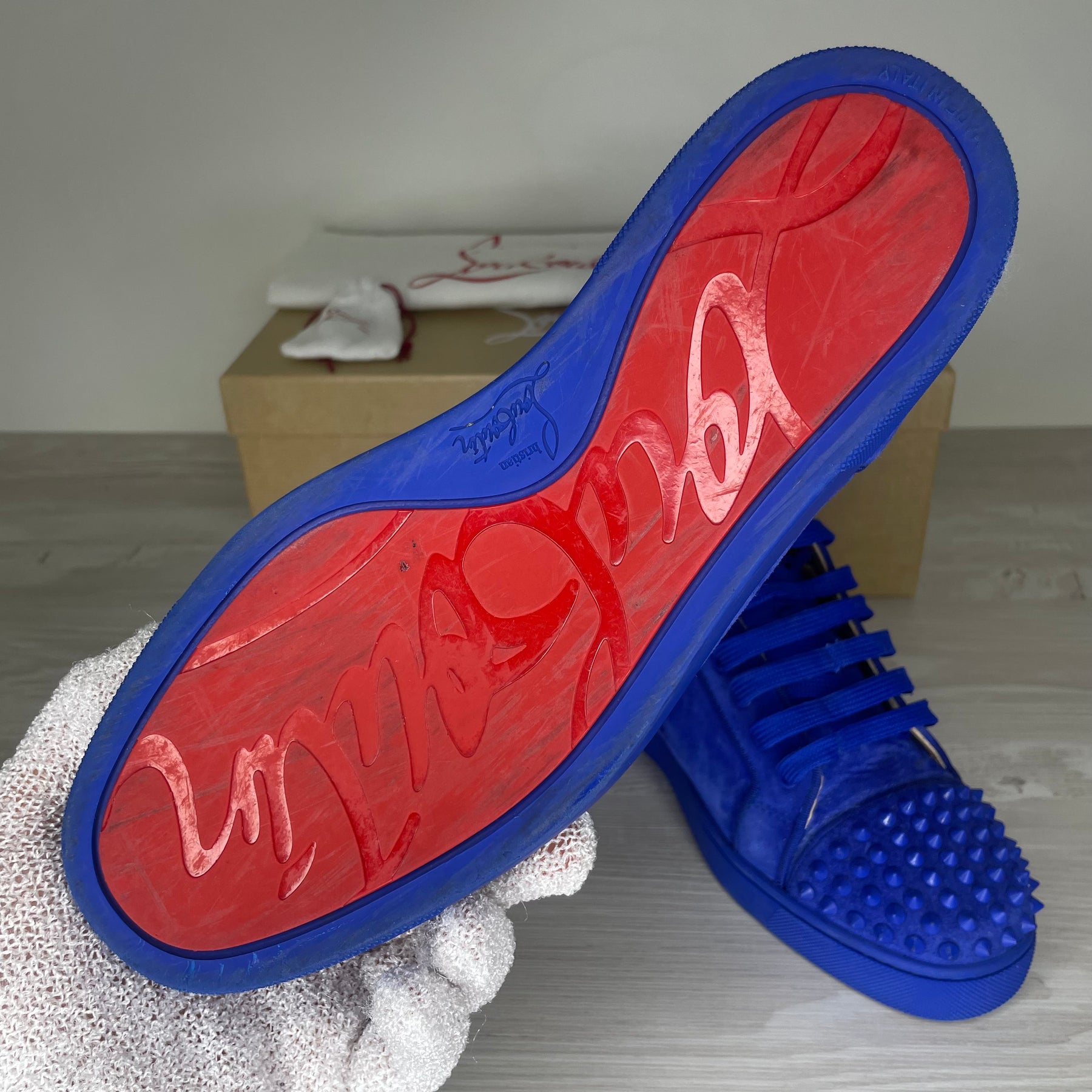Christian Louboutin Sneskers, 'Mogador Mat' Junior Spikes (40)