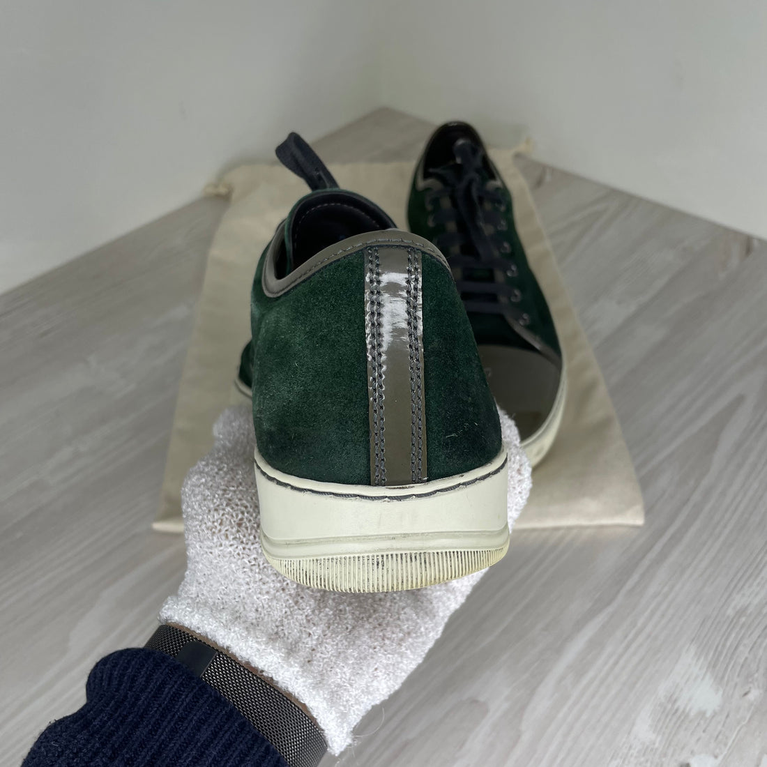 Lanvin Sneakers, Green Suede &