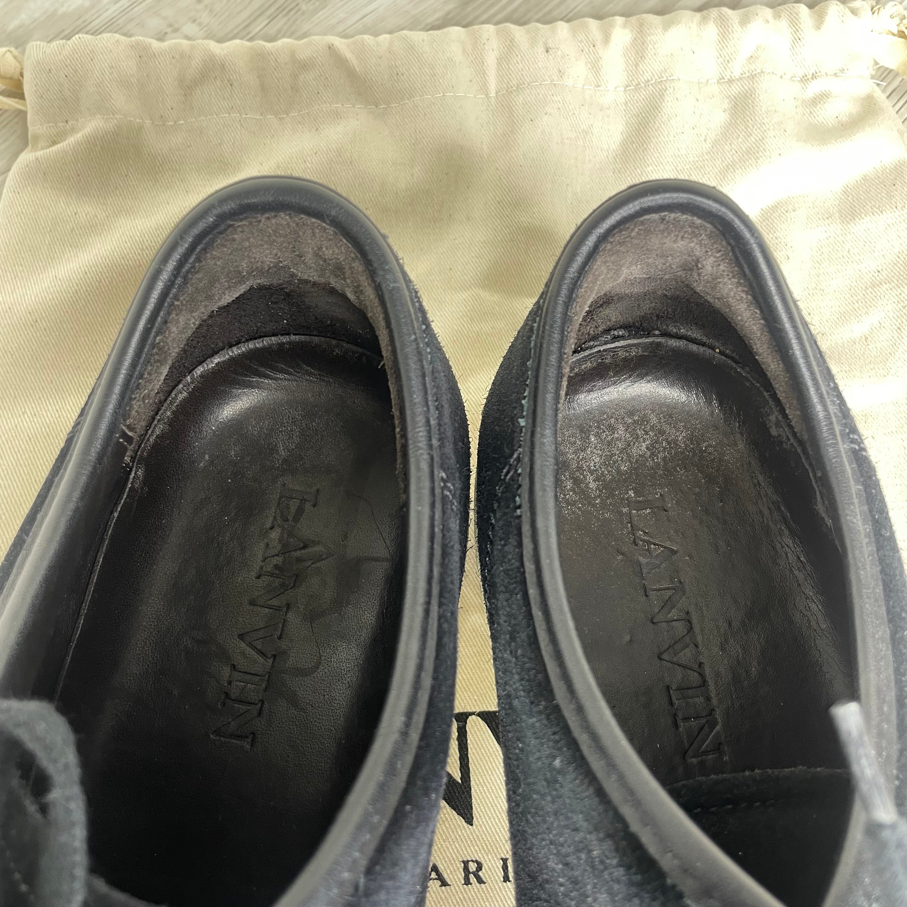 Lanvin Sneakers, Black Suede 'Mat Toe' (45)