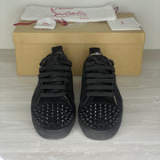 Christian Louboutin Sneakers, 'Black Suede' Junior Spikes (40.5)