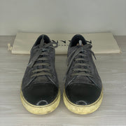 Lanvin Sneakers, 'Grey Suede' Lak Toe (44)