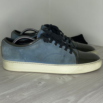 Lanvin Sneakers, Blue Suede 'Lak Toe' (41)