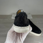Christian Louboutin, 'Black Suede' Pik Boat (42)