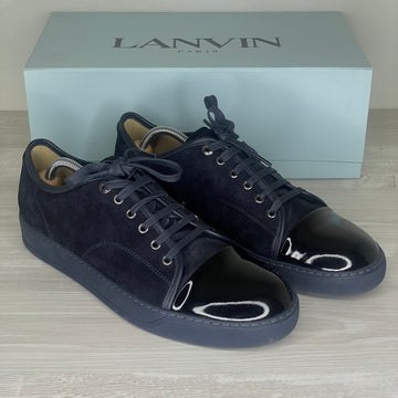 Lanvin Sneakers, 'Navy Suede' Lak Toe (44)