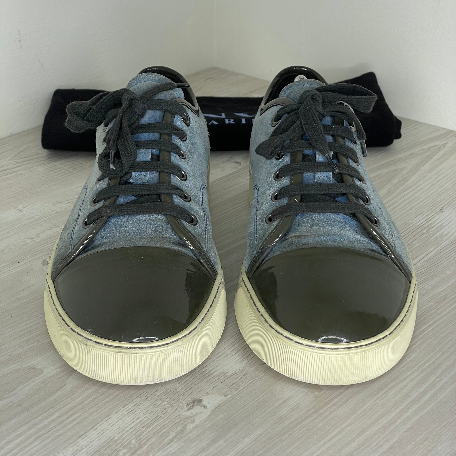 Lanvin Sneakers, Blue Suede 'Lak Toe' (41)