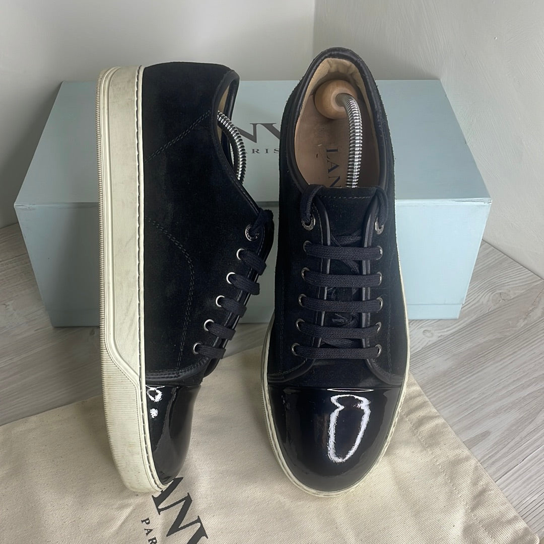 Lanvin Sneakers, Herre 'Sort' Lak Toe (43)