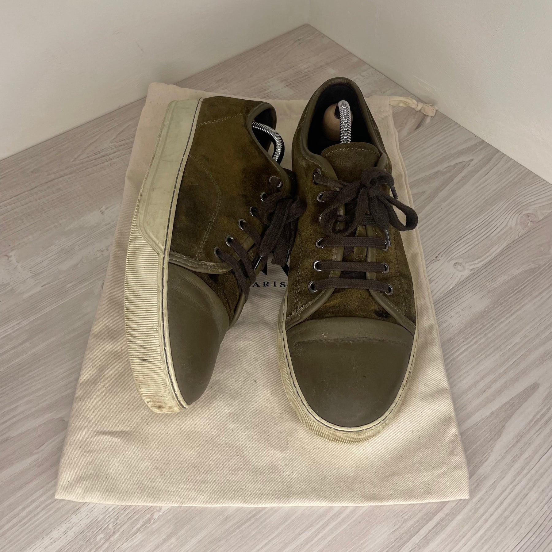 Lanvin Sneakers, Herre 'Oliven' Mat Toe (43)