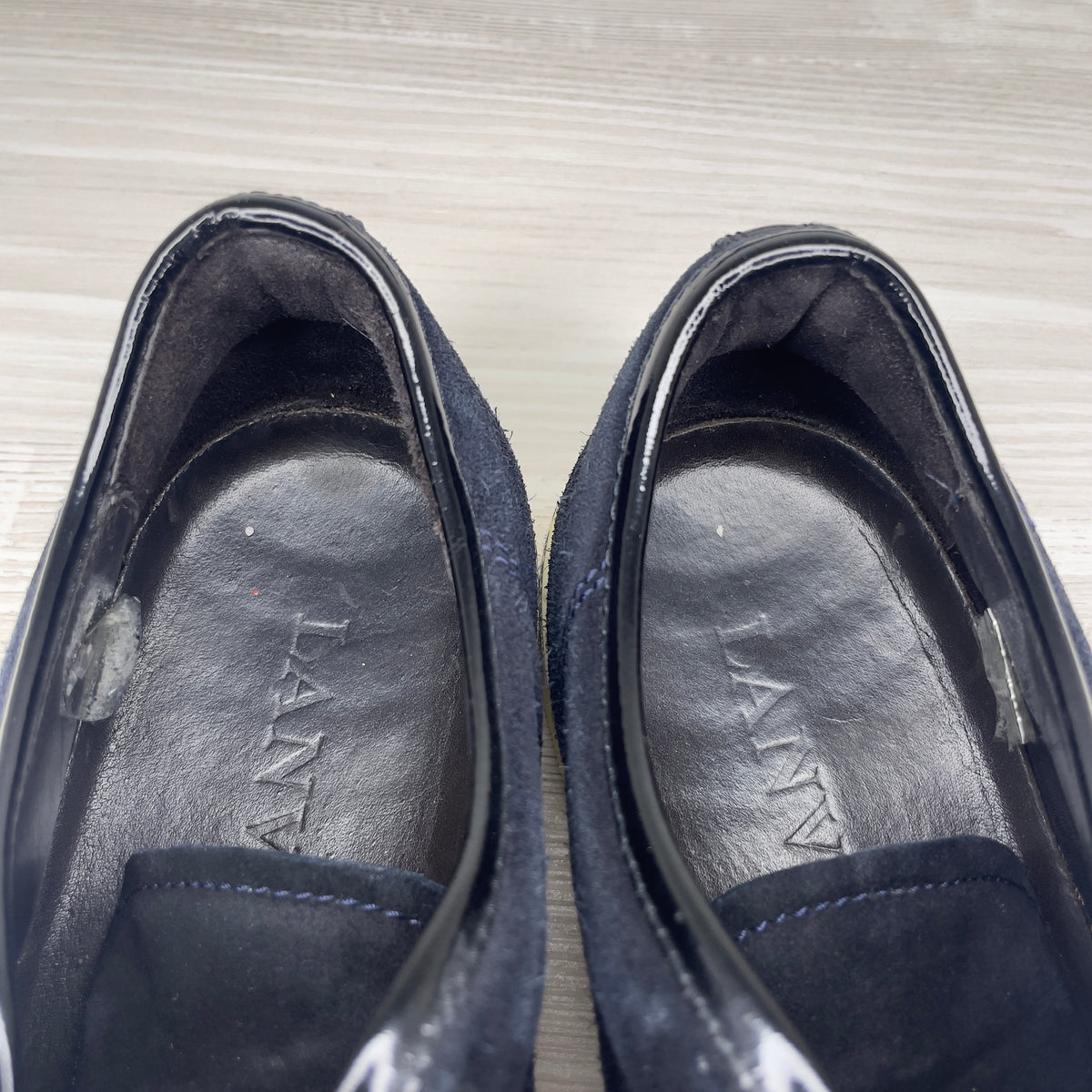 Lanvin Sneakers, 'Black Suede' Lak Toe (39) 🤓