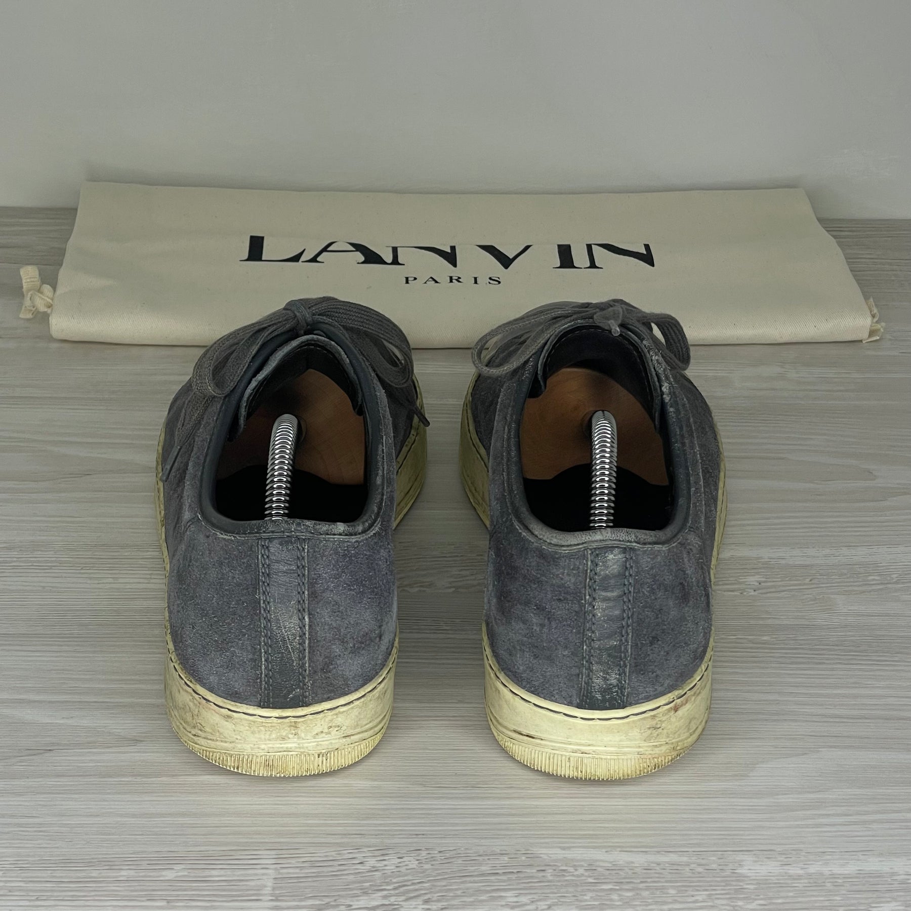 Lanvin Sneakers, 'Grey Suede' Lak Toe (44)