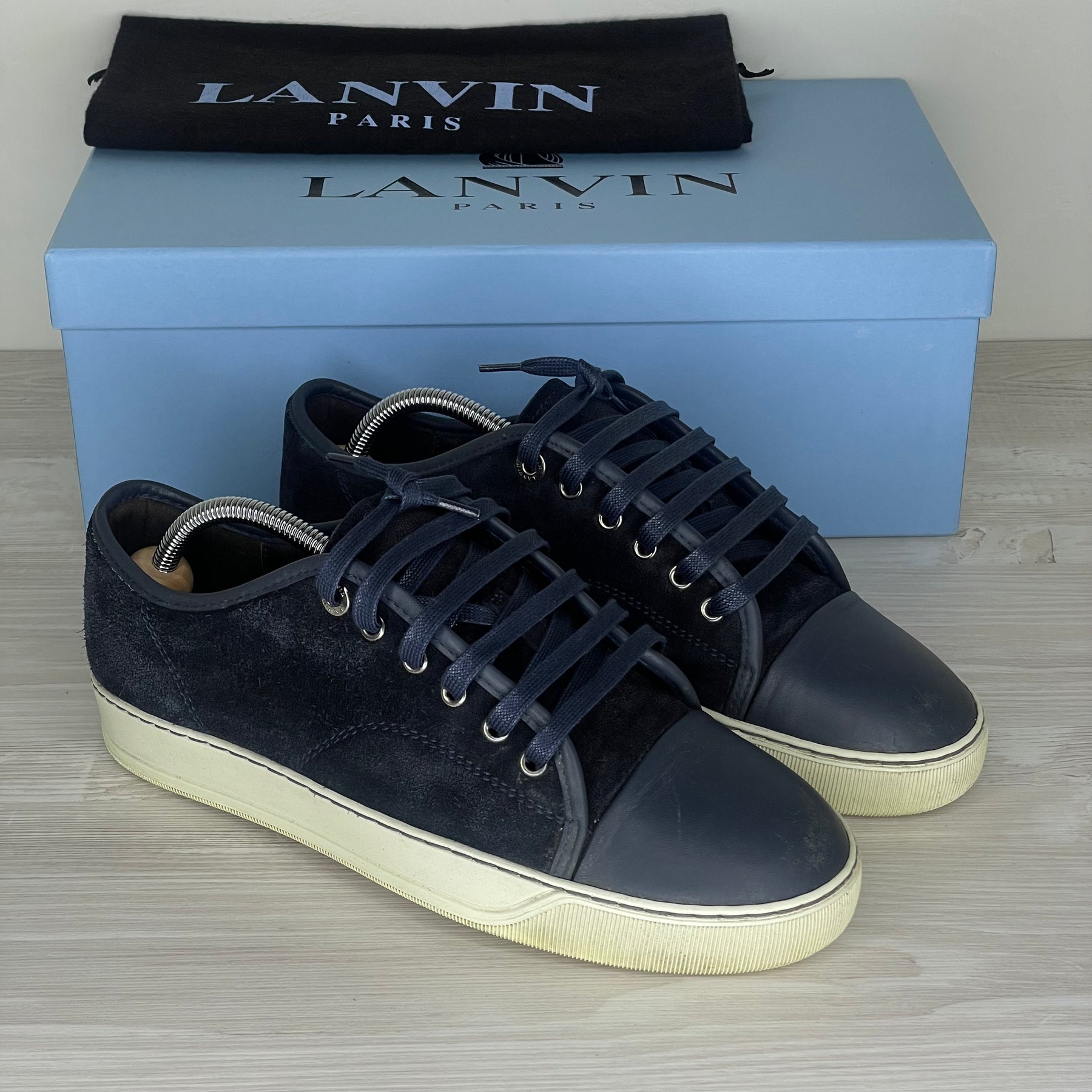 Lanvin Sneakers, 'Navy Suede' Mat Toe (40)
