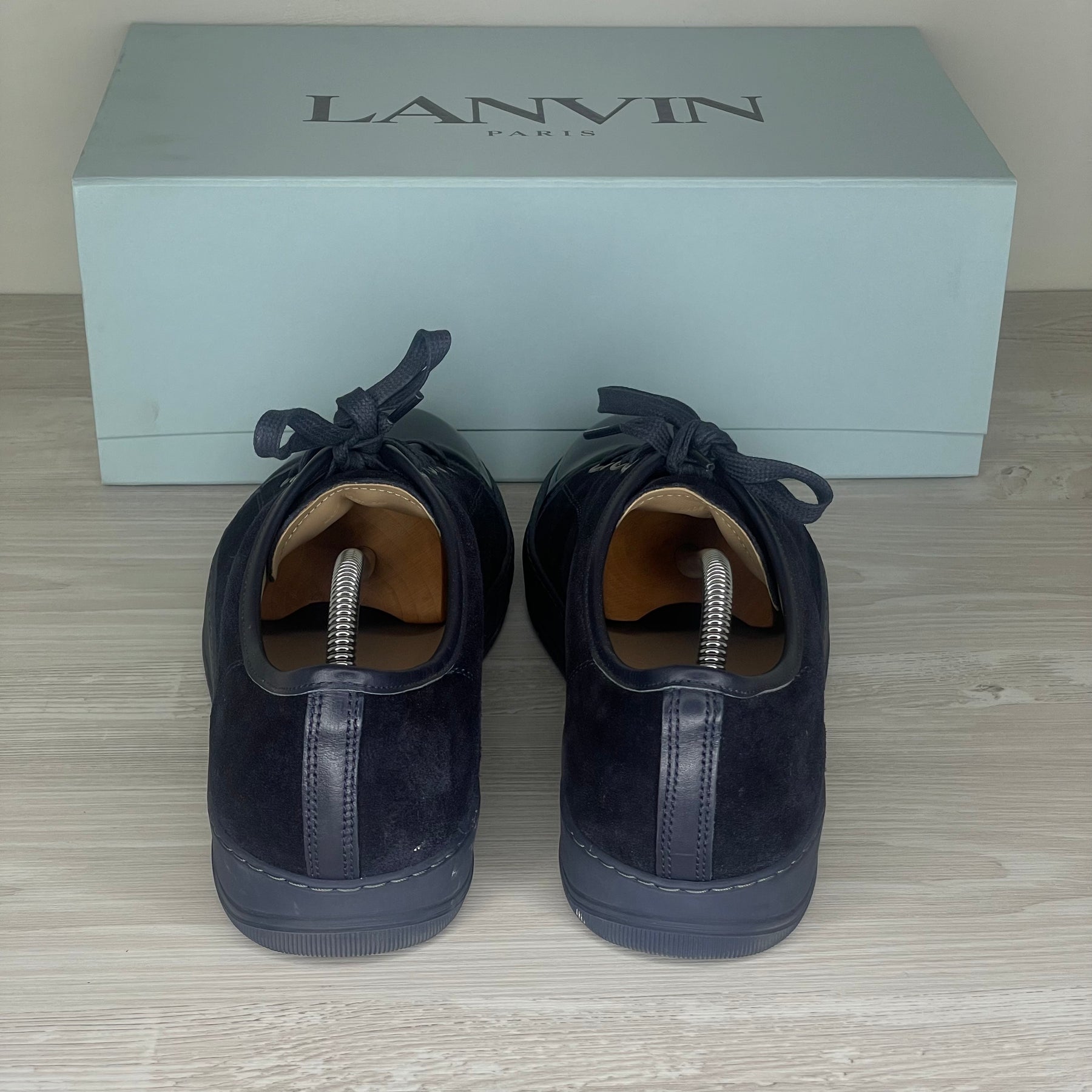 Lanvin Sneakers, 'Navy Suede' Lak Toe (44)